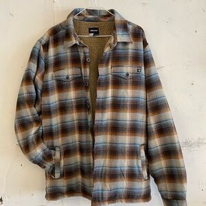 Marmot Men's Plaid Shirt Jacket - Blue and Brown
